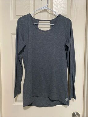 Reebok Women's Long-Sleeve Scoop Neck Top in Charcoal